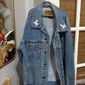 Route 66 Vintage 90's Rockabilly Poodle Patch Denim Jean Jacket All Seasons